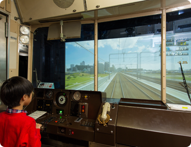 宮崎台にある電車とバスの博物館の運転シミュレーター